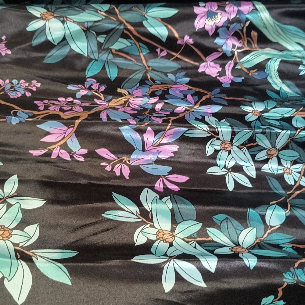 NWT Linea Donatella Black Floral Robe Sz XL Women - Picture 13 of 15